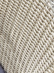 Cox & Cox Light Teak Malmo Rattan Garden Dining Table - Image 8 of 13
