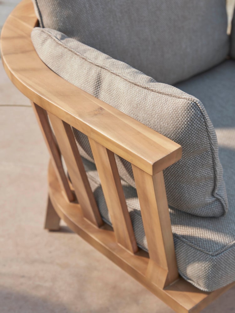 Cox & Cox Light Teak Bora Garden Bistro Set - Image 2 of 3