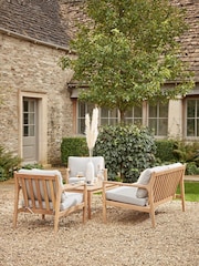 Cox & Cox Light Teak Turin Garden Lounge Set - Image 1 of 8