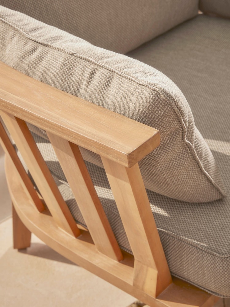 Cox & Cox Light Teak Bora Garden Lounge Set - Image 2 of 7