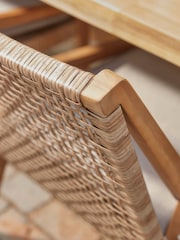 Cox & Cox Light Teak Amalfi Rattan Garden Dining Chair - Image 2 of 5