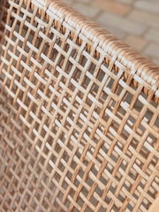 Cox & Cox Light Teak Amalfi Rattan Garden Dining Chair - Image 3 of 5