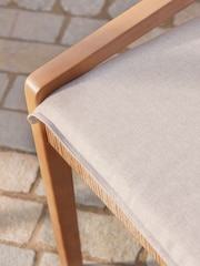 Cox & Cox Light Teak Amalfi Rattan Garden Dining Chair - Image 5 of 5
