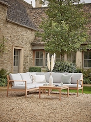 Cox & Cox Light Teak Turin Garden Corner Set - Image 1 of 6