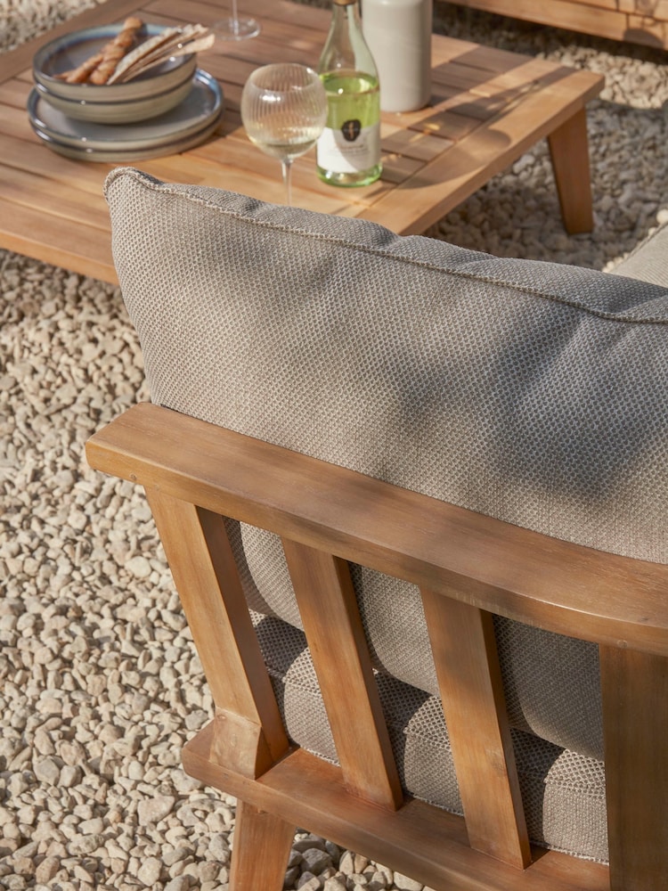 Cox & Cox Light Teak Bora Garden Corner Set - Image 2 of 7