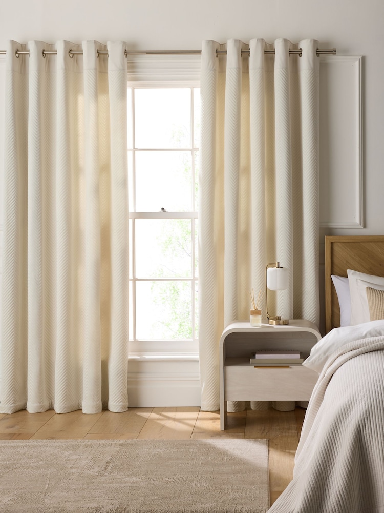 Natural Cream Madison Super Thermal Eyelet Curtains - Image 1 of 6