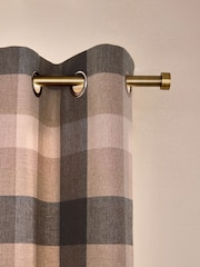 Natural Brushed Check Super Thermal Eyelet Curtains - Image 8 of 12