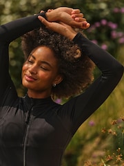 FatFace Black Long Sleeve Textured Swimsuit - Image 4 of 6