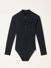 FatFace Black Long Sleeve Textured Swimsuit - Image 6 of 6