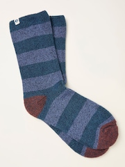 FatFace Navy Striped Thermal Socks - Image 1 of 2