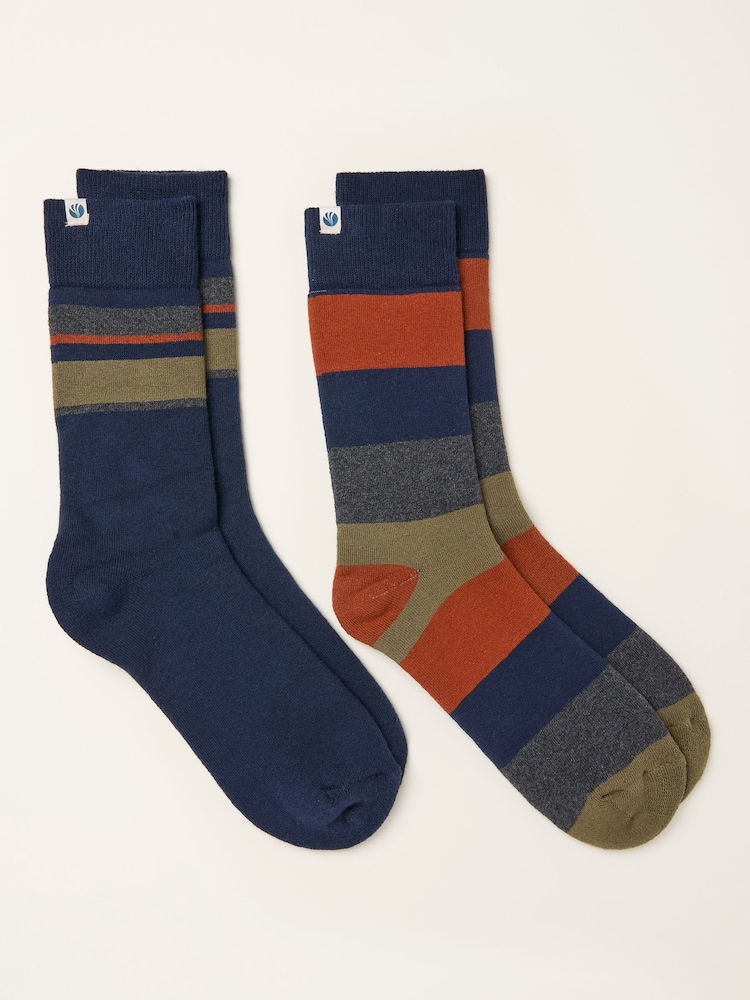 FatFace Multi Colour 2 Pairs of Thermal Socks - Image 2 of 2 FatFace Multi Colour 2 Pairs of Thermal Socks - Image 2 of 2