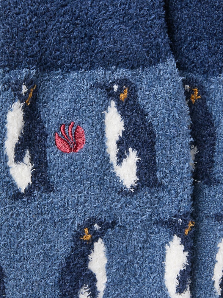FatFace Blue Penguin Cosy Socks - Image 2 of 2 FatFace Blue Penguin Cosy Socks - Image 2 of 2