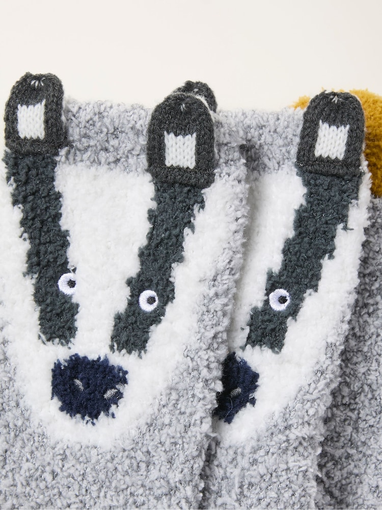 FatFace Grey Badger Cosy Socks - Image 2 of 2 FatFace Grey Badger Cosy Socks - Image 2 of 2