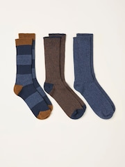 Blue 3 Pairs of Boot Socks - Image 2 of 2