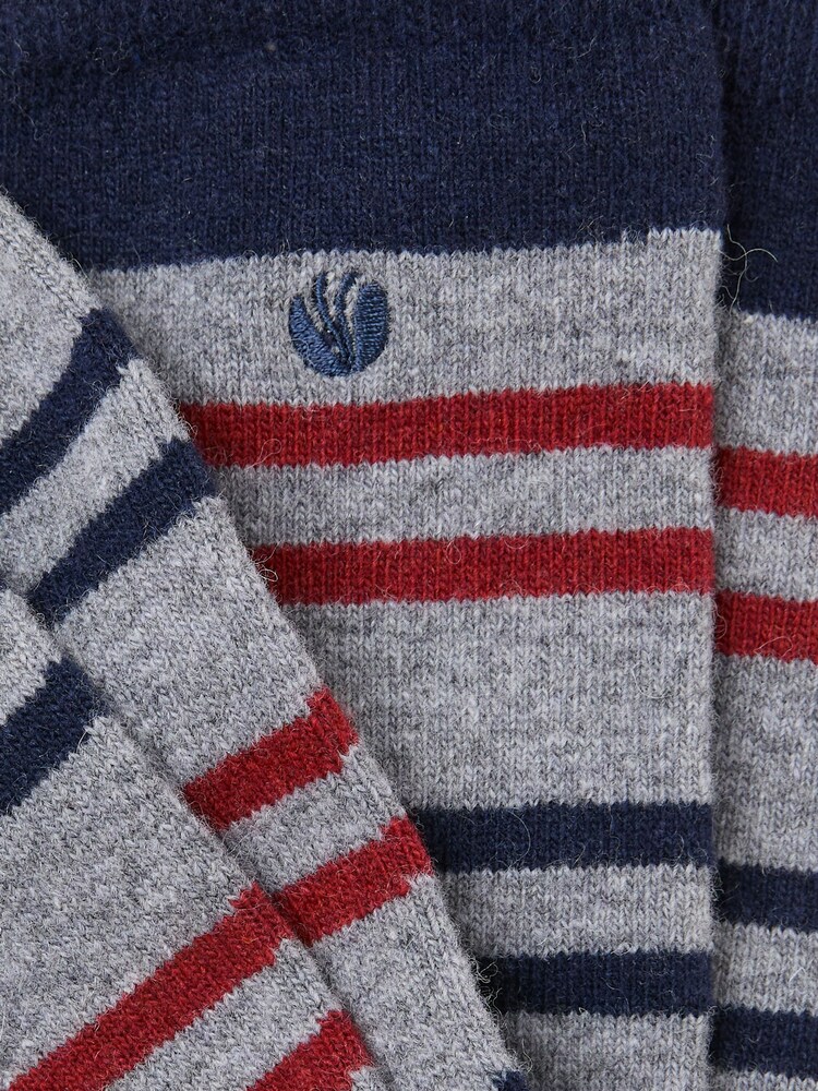 FatFace Grey Striped Wool Blend Socks - Image 2 of 2
