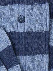 FatFace Blue Striped Cashmere Blend Socks - Image 2 of 2