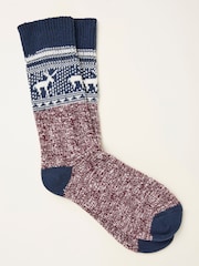 FatFace Navy Fairisle Socks - Image 1 of 2