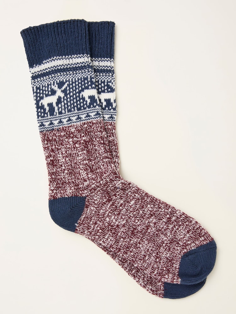 FatFace Navy Fairisle Socks - Image 1 of 2