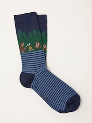 FatFace Navy Camping Bears Socks - Image 1 of 2