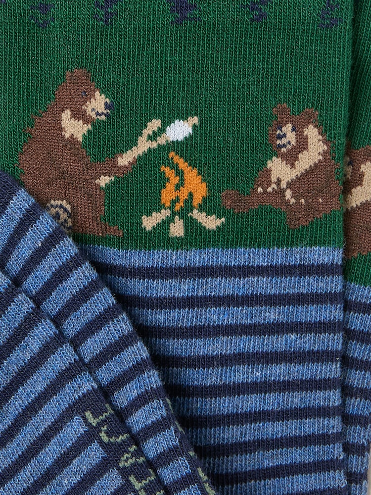FatFace Navy Camping Bears Socks - Image 2 of 2