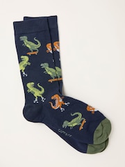 FatFace Navy Dinosaur Socks - Image 1 of 2