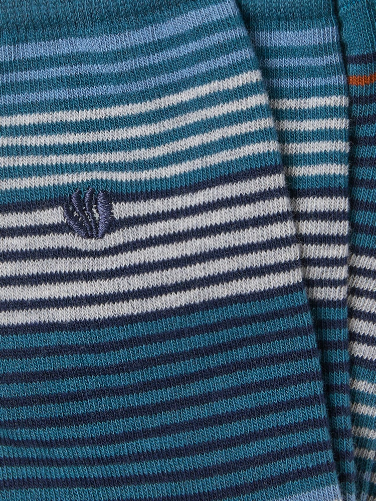 FatFace Teal Blue Striped Socks - Image 2 of 2
