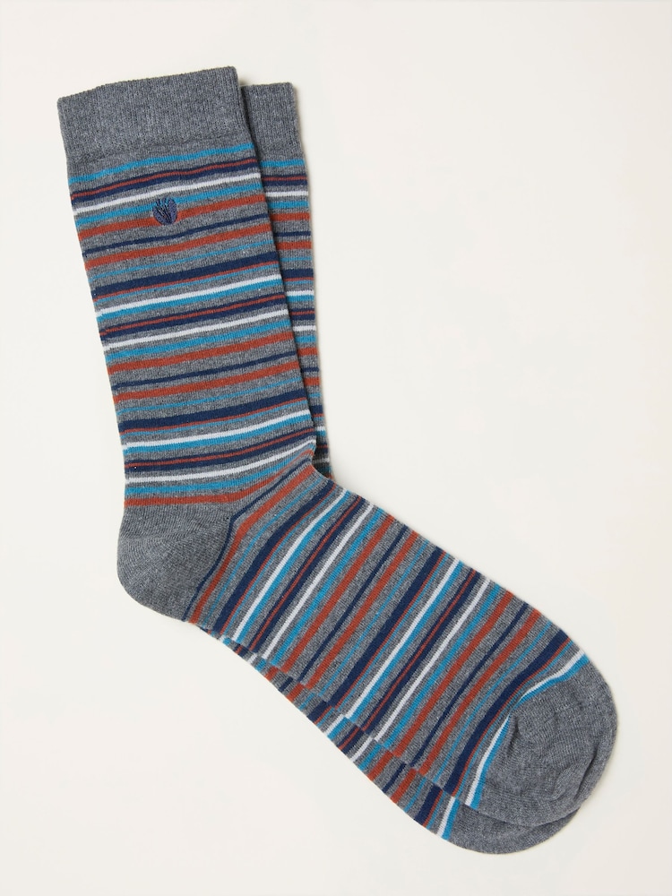 FatFace Grey Striped Socks - Image 1 of 2 FatFace Grey Striped Socks - Image 1 of 2