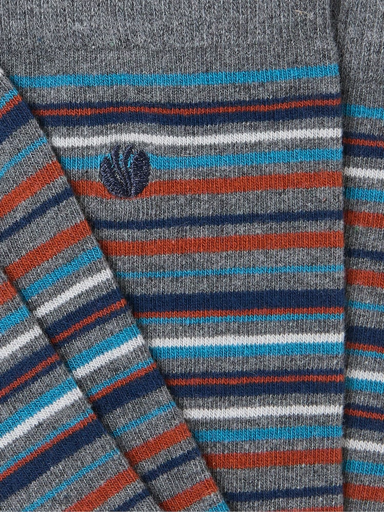 FatFace Grey Striped Socks - Image 2 of 2 FatFace Grey Striped Socks - Image 2 of 2