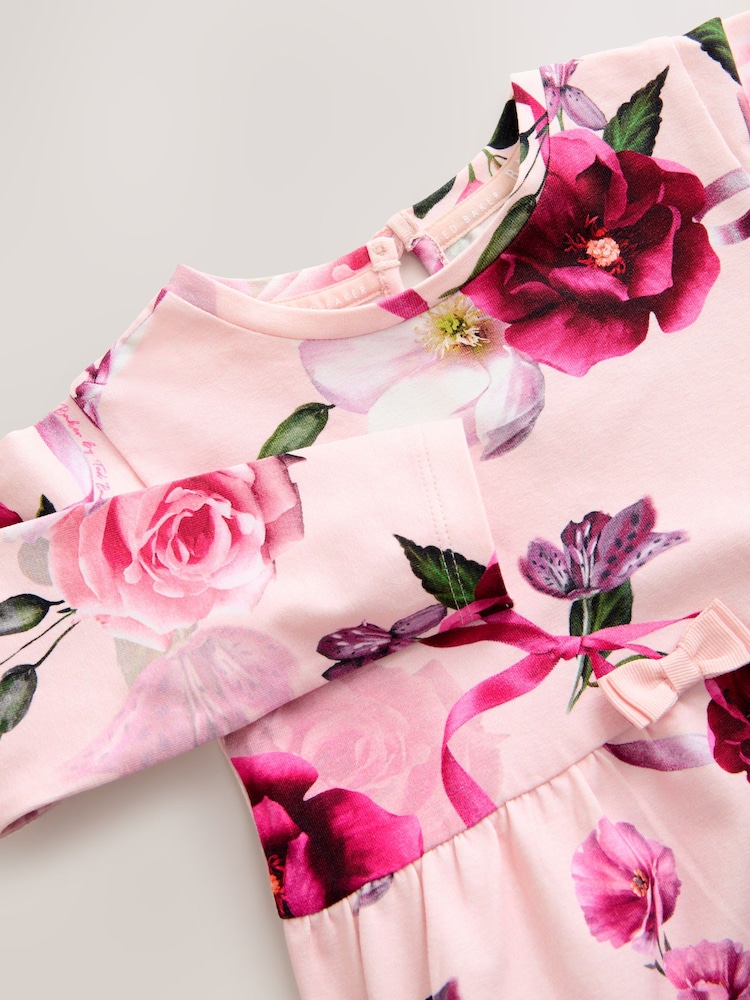 ted baker pink dress with flowers Ted Baker ERLA Bouquet midi floral dress, Light Pink/Blush/Multi