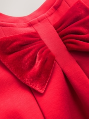 Baker by Ted Baker Red Velvet Bow Ponte Dress - Image 3 of 6
