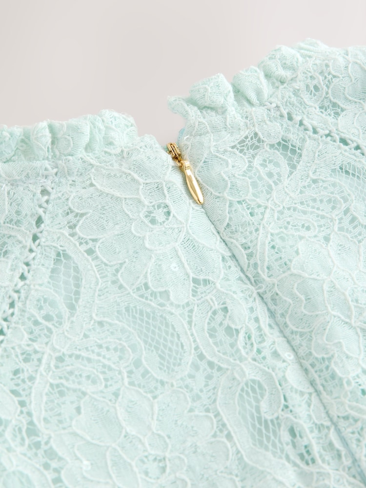 Girls Baker by Ted Baker Red Sequin Lace Angel Sleeve Dress 5 Years - MINT GREEN