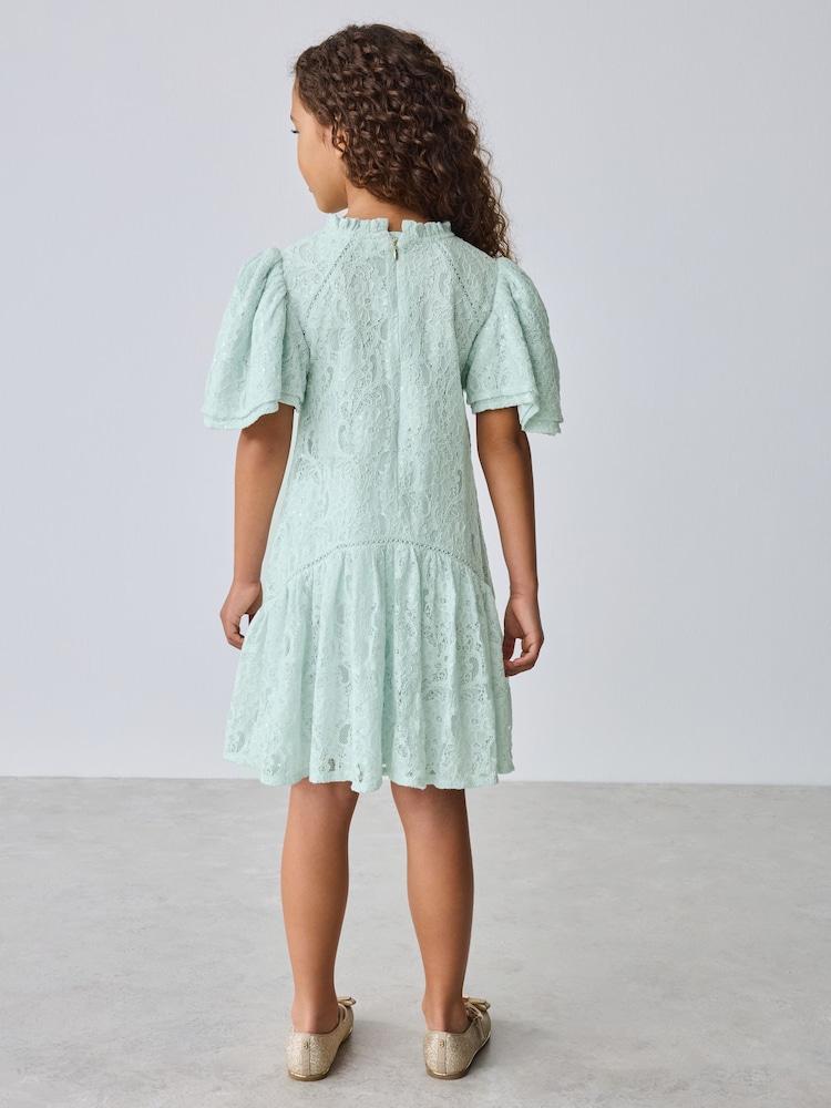 Buy Baker by Ted Baker Red Sequin Lace Angel Sleeve Dress from Next USA