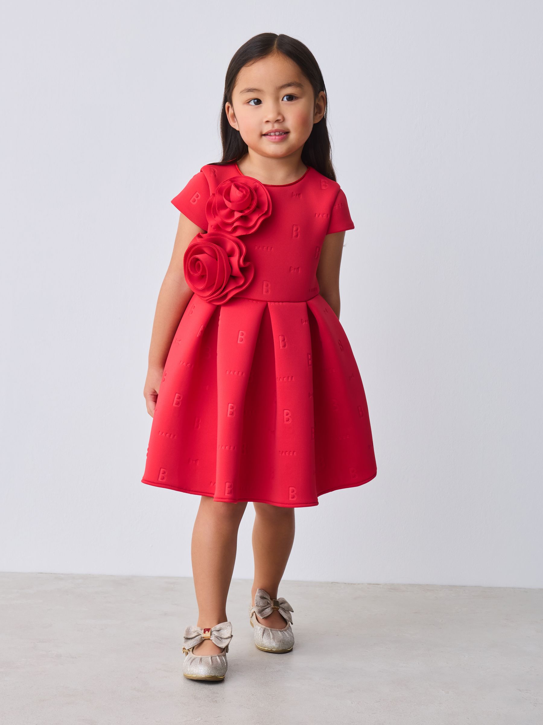 Buy Baker by Ted Baker Red 3D Corsage Embossed Scuba Dress from