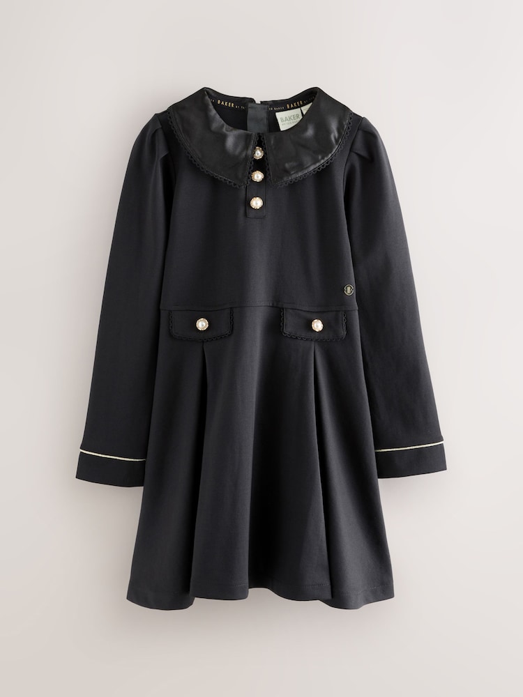 Buy Baker by Ted Baker Satin Collared Ponte Black Dress from the Next UK online shop Buy Baker by Ted Baker Satin Collared Ponte Black Dress from the Next UK online shop