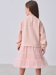 Baker by Ted Baker Mesh Skirted Sweat Mockable Dress - Image 3 of 11