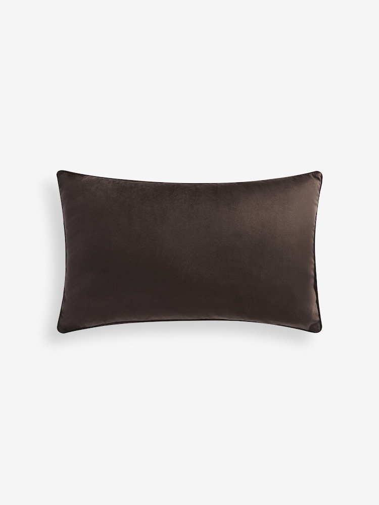 Brown 40 x 59cm Matte Velvet Cushion - Image 1 of 3