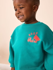 Navy Blue / Green Transport Printed Sweatshirt And Joggers Set 2 Pack (3mths-7yrs) - Image 3 of 3