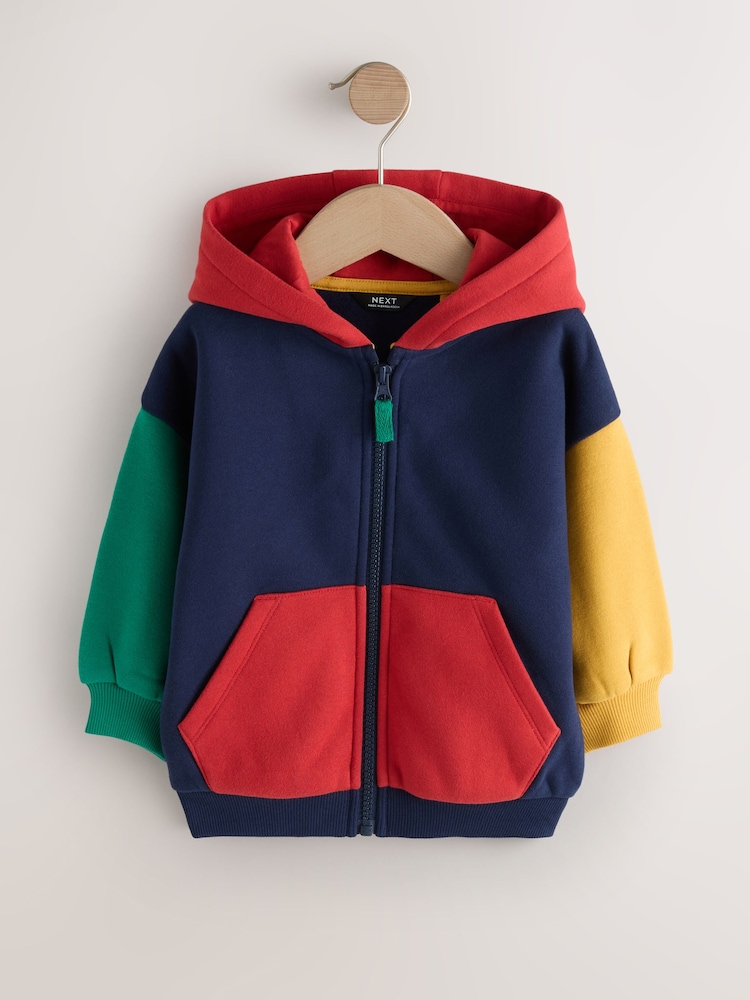 Bright Colourblock Zip Through Hoodie (3mths-7yrs) - Image 1 of 4