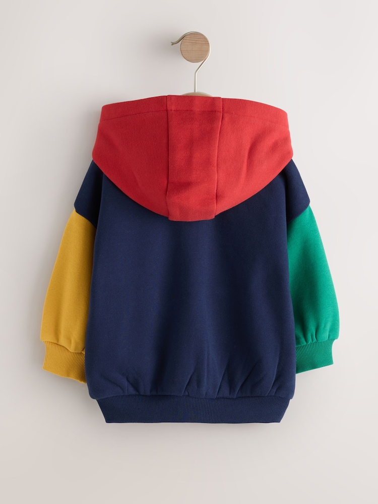 Bright Colourblock Zip Through Hoodie (3mths-7yrs) - Image 2 of 4