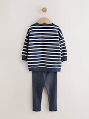 Blue/White Stripe/Car Sweatshirts and Leggings Set 2 Pack (3mths-7yrs) - Image 3 of 8