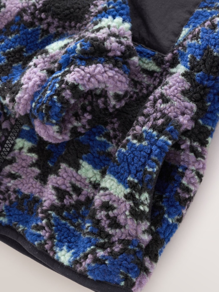 Blue/Purple Patterned Zip Through Fleece (3mths-7yrs) - Image 8 of 8 Blue/Purple Patterned Zip Through Fleece (3mths-7yrs) - Image 8 of 8