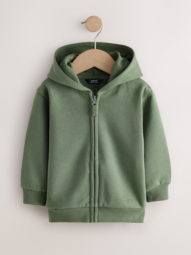 Khaki Green Character Zip Through Hoodie (3mths-7yrs) - Image 1 of 4