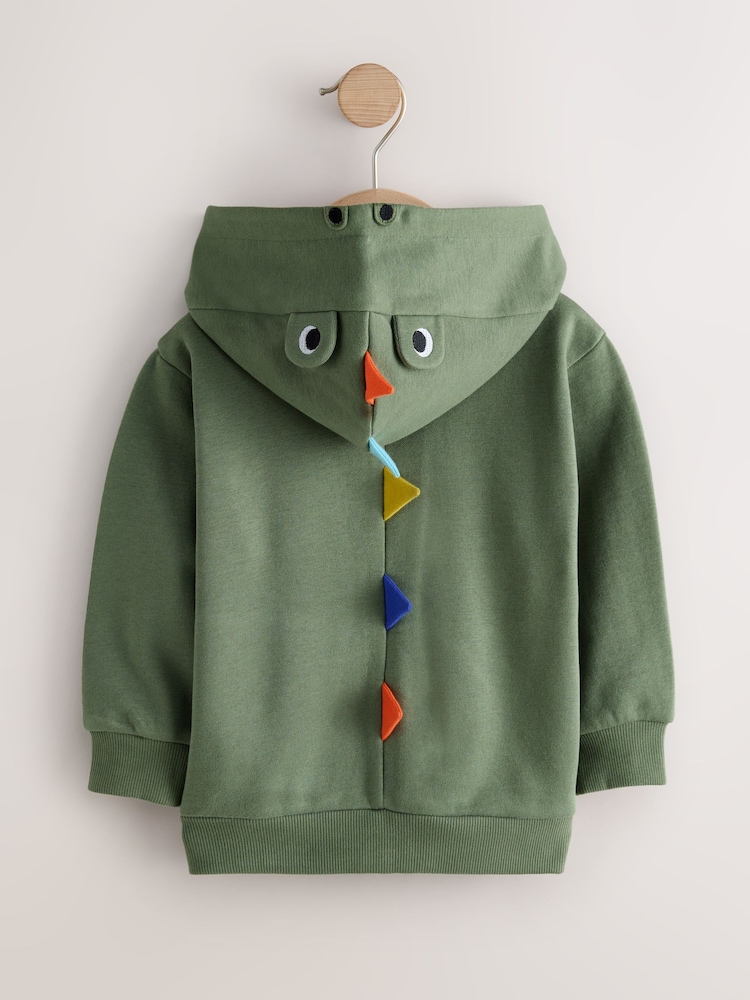 Khaki Green Character Zip Through Hoodie (3mths-7yrs) - Image 2 of 4