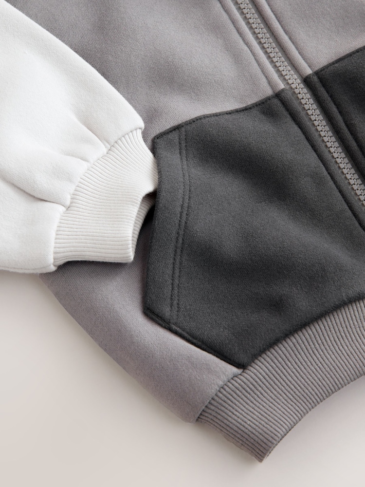 Grey Colourblock Zip Through Hoodie (3mths-7yrs) - Image 4 of 4