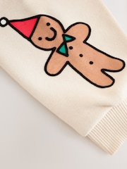 Ecru White Christmas Crew Neck Jersey Sweatshirt (3mths-7yrs) - Image 4 of 4