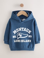 كحلي بخيوط شاحبة - Long Sleeve Printed Hoodie (3mths-7yrs) - صورة 1 من 5