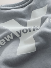 Grey Back Printed Crew Neck Jersey Sweatshirt (3mths-7yrs) - Image 5 of 5