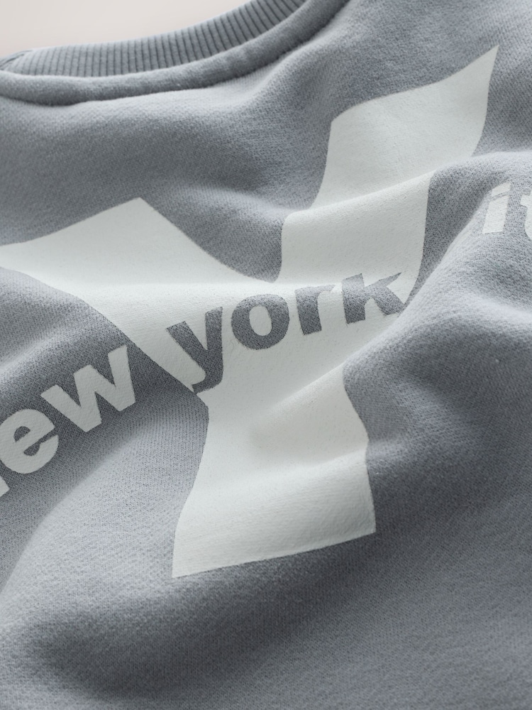 Grey Back Printed Crew Neck Jersey Sweatshirt (3mths-7yrs) - Image 5 of 5 Grey Back Printed Crew Neck Jersey Sweatshirt (3mths-7yrs) - Image 5 of 5