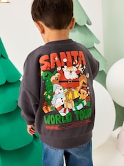 Charcoal Grey Christmas Crew Neck Jersey Sweatshirt (3mths-7yrs) - Image 1 of 8