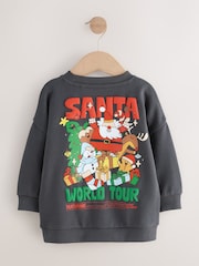 Charcoal Grey Christmas Crew Neck Jersey Sweatshirt (3mths-7yrs) - Image 4 of 8